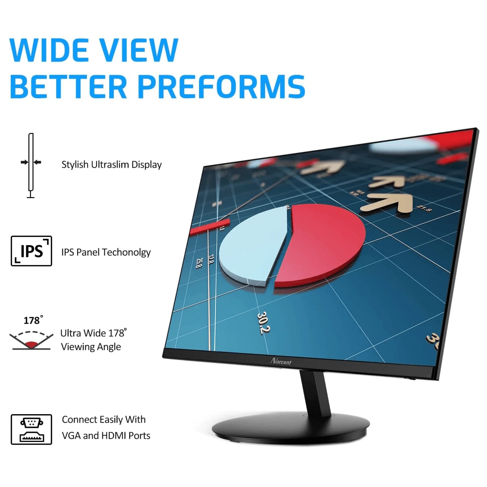 24 Inch Frameless Computer Monitor FHD 75HZ VA with Built - In Speakers - Lone Star PC