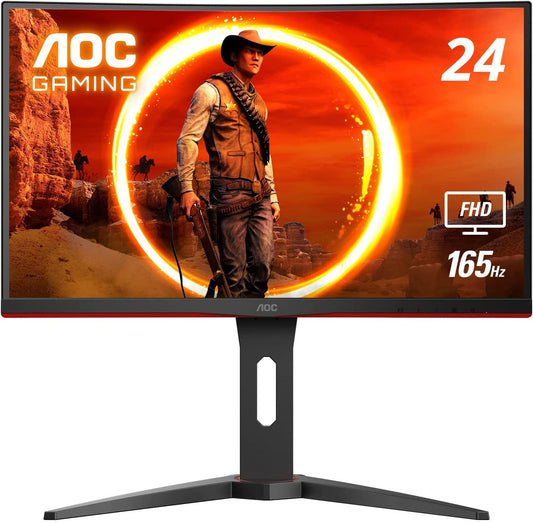 C24G1A 24" Curved Frameless Gaming Monitor, FHD 1920X1080, 1500R, VA, 1Ms MPRT, 165Hz (144Hz Supported), Freesync Premium, Height Adjustable Black - Lone Star PC