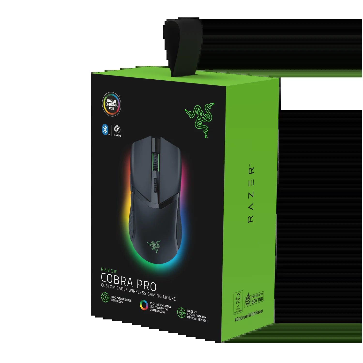 Cobra Pro Lightweight Wireless PC Gaming Mouse with Chroma RGB, Customizable Controls, 77G, Black - Lone Star PC