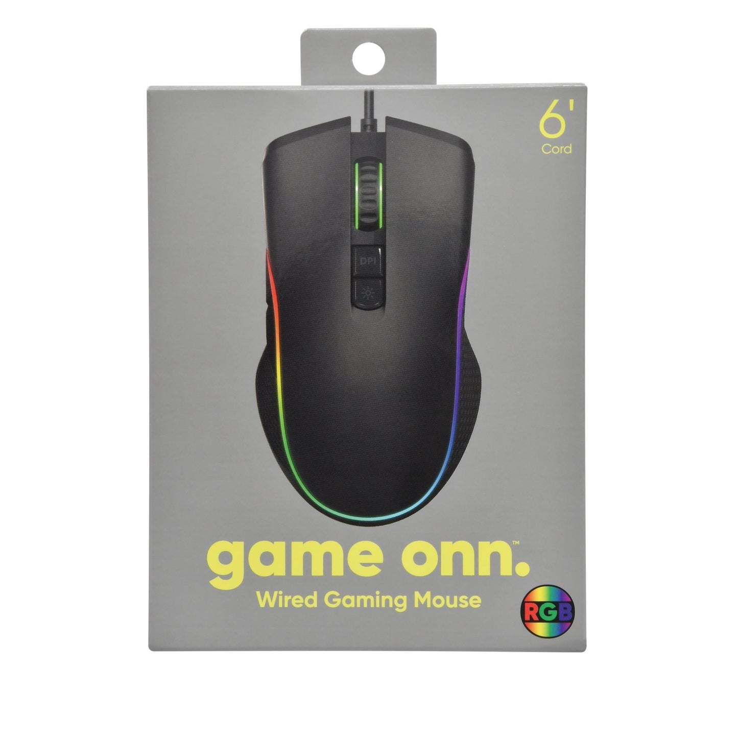 Gaming Mouse with RGB Lighting and 7 Programmable Buttons, Adjustable DPI from 200 - 7200, 6 Ft Cable, Black - Lone Star PC