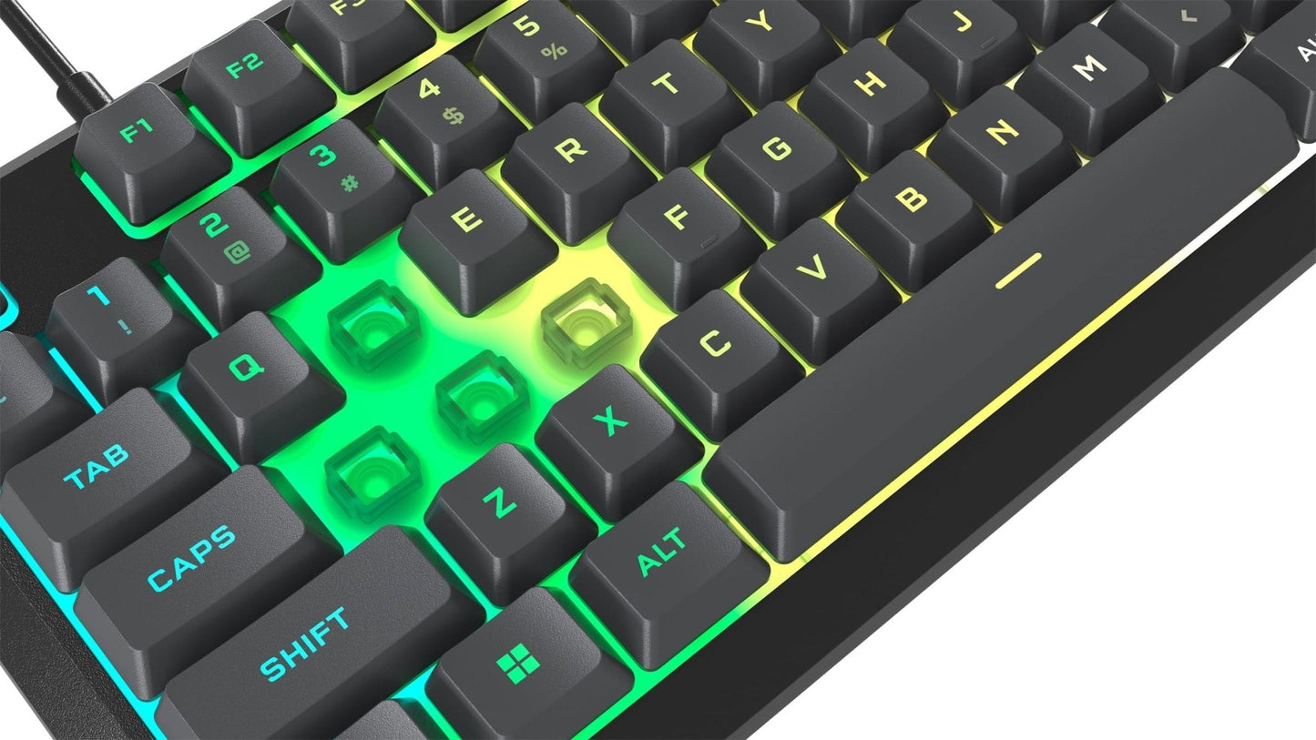 K55 CORE RGB Gaming Keyboard - Ten - Zone RGB - Four Dedicated Media Keys - Quiet, Responsive Switches - 300Ml Spill Resistance - 104 Keys - Icue - Gray - Lone Star PC