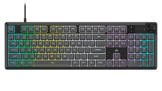 K55 CORE RGB Gaming Keyboard - Ten - Zone RGB - Four Dedicated Media Keys - Quiet, Responsive Switches - 300Ml Spill Resistance - 104 Keys - Icue - Gray - Lone Star PC