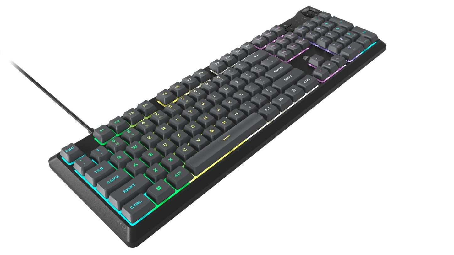 K55 CORE RGB Gaming Keyboard - Ten - Zone RGB - Four Dedicated Media Keys - Quiet, Responsive Switches - 300Ml Spill Resistance - 104 Keys - Icue - Gray - Lone Star PC