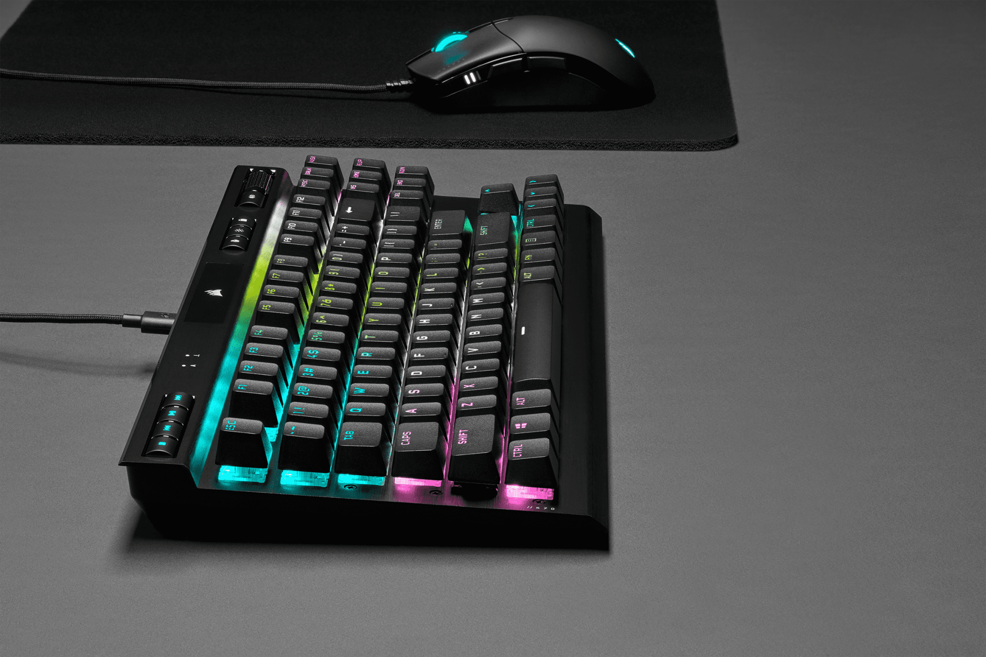 K70 RGB TKL Champion Series Optical - Mechanical Gaming Keyboard; Detachable USB Type - C Cable - Lone Star PC