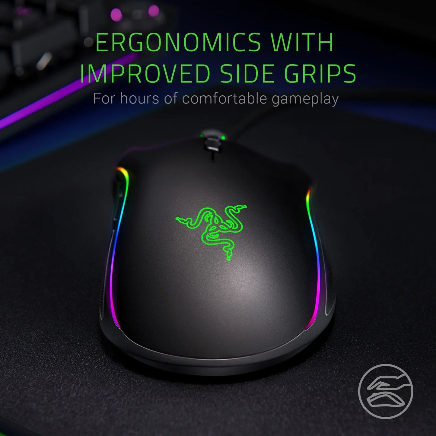 Mamba Elite: 5G True 16,000 DPI Optical Sensor - 9 Programmable Buttons - Ergonomic Form Factory - Powered Chroma - Esports Gaming Mouse - Lone Star PC