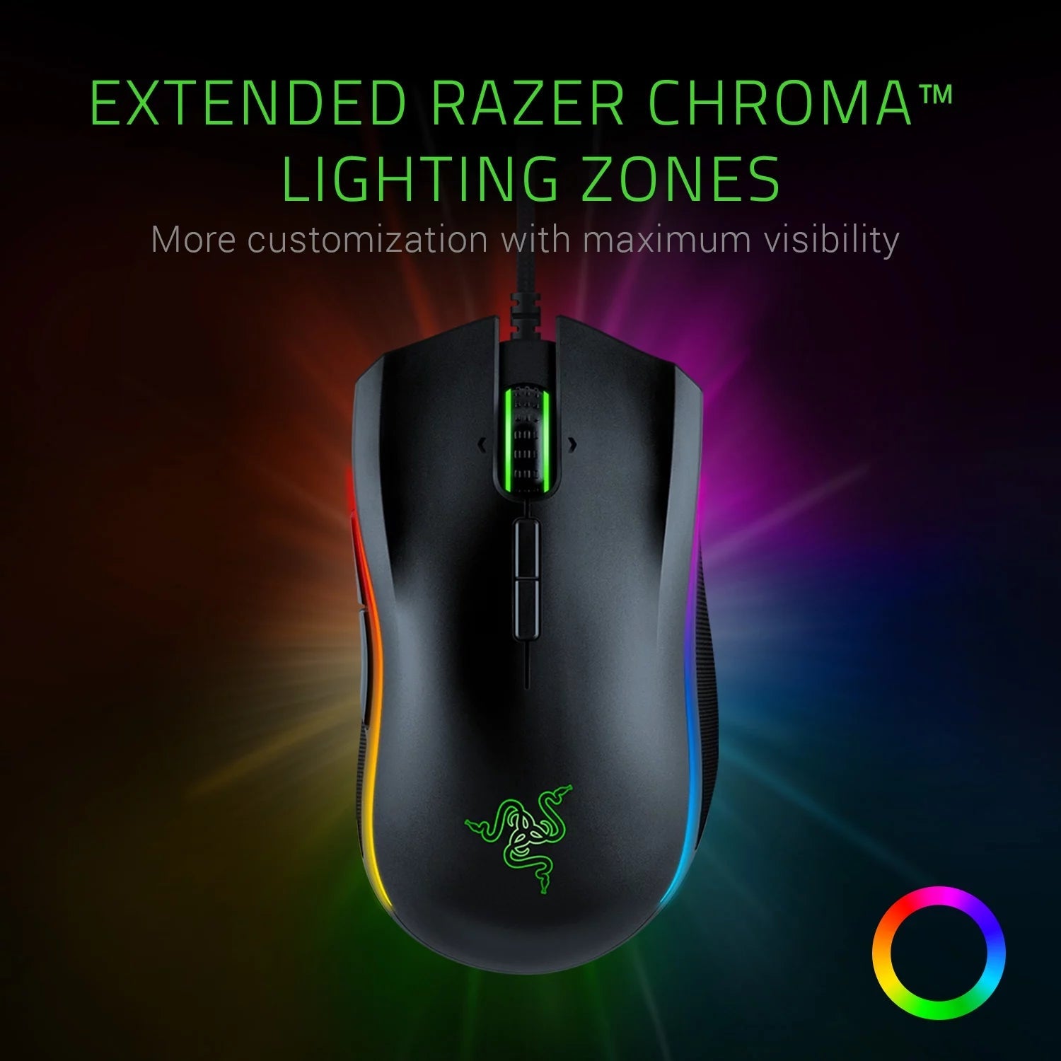 Mamba Elite: 5G True 16,000 DPI Optical Sensor - 9 Programmable Buttons - Ergonomic Form Factory - Powered Chroma - Esports Gaming Mouse - Lone Star PC