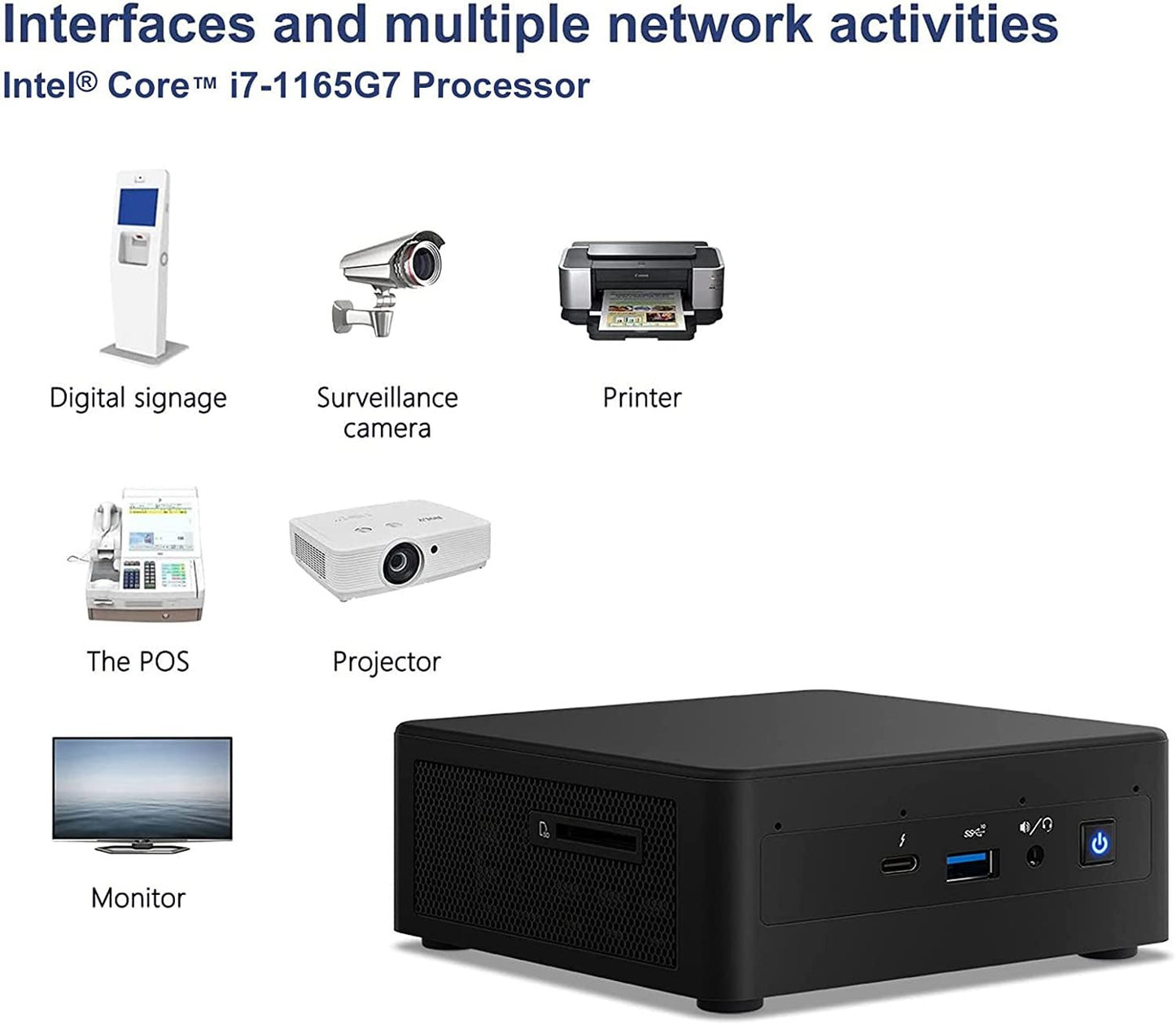 NUC Nuc11Pahi7 Mini Pc/Htpc,Mini Computer,Four - Core I7 1165G7 - up to 4.7 Ghz Turbo,Nvme SSD DDR4 Ram,Wifi 6, BT 5.2 Thunderbolt 3,8K Support,Quadruple Monitor(16Gb+256Gb) - Lone Star PC