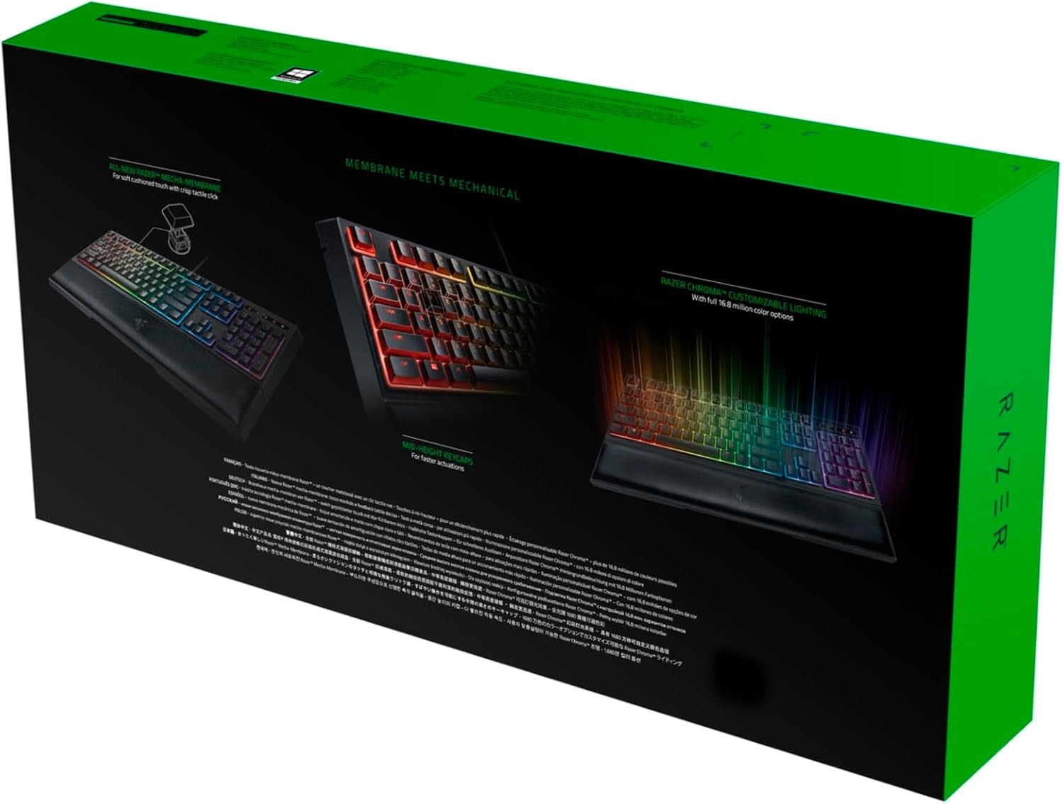 Ornata Chroma Gaming Keyboard: Hybrid Mechanical Key Switches - Customizable Chroma RGB Lighting - Individually Backlit Keys - Detachable Plush Wrist Rest - Programmable Macro Functionality - Lone Star PC