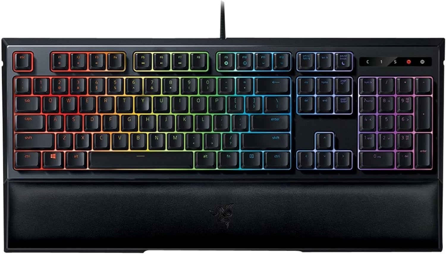 Ornata Chroma Gaming Keyboard: Hybrid Mechanical Key Switches - Customizable Chroma RGB Lighting - Individually Backlit Keys - Detachable Plush Wrist Rest - Programmable Macro Functionality - Lone Star PC