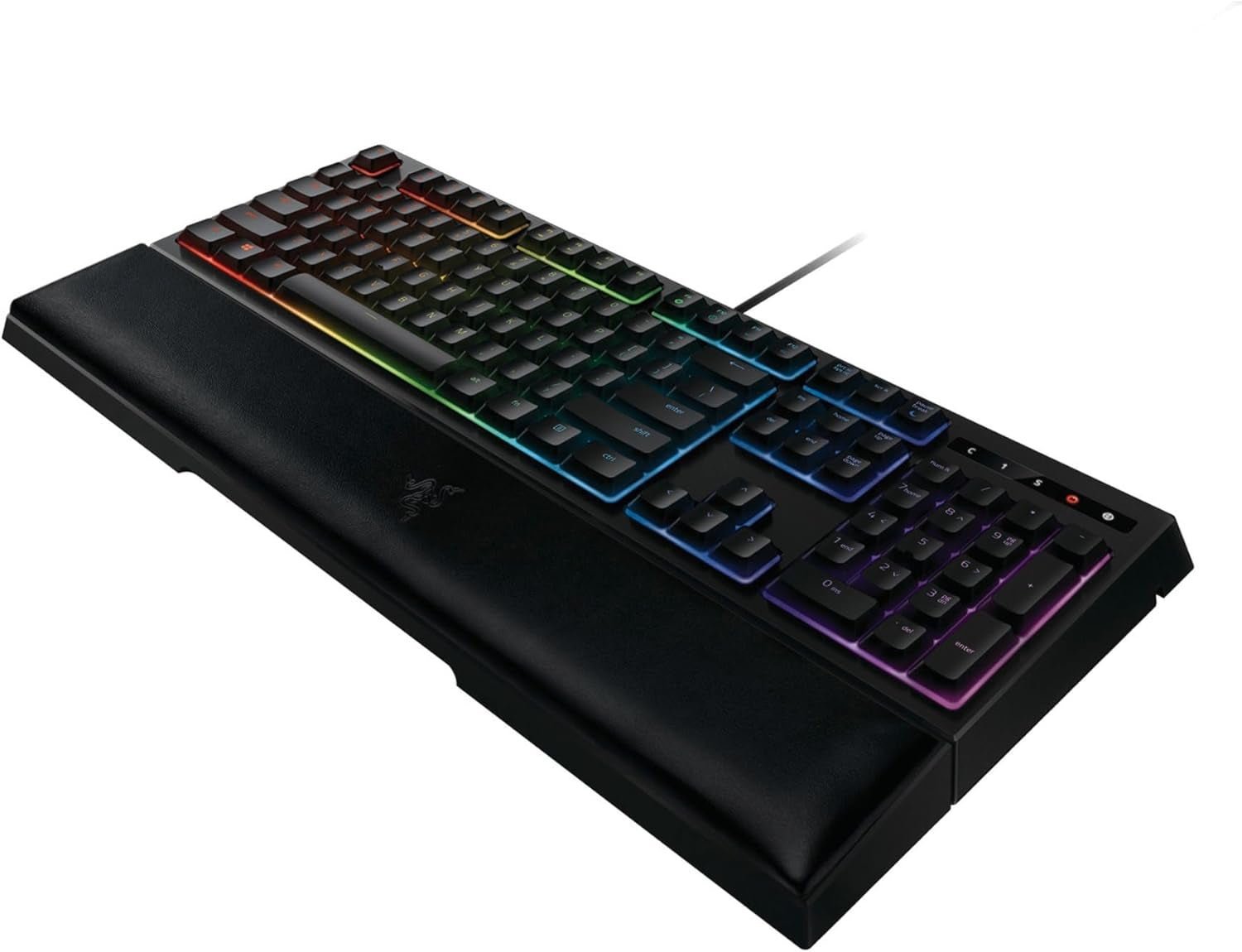 Ornata Chroma Gaming Keyboard: Hybrid Mechanical Key Switches - Customizable Chroma RGB Lighting - Individually Backlit Keys - Detachable Plush Wrist Rest - Programmable Macro Functionality - Lone Star PC