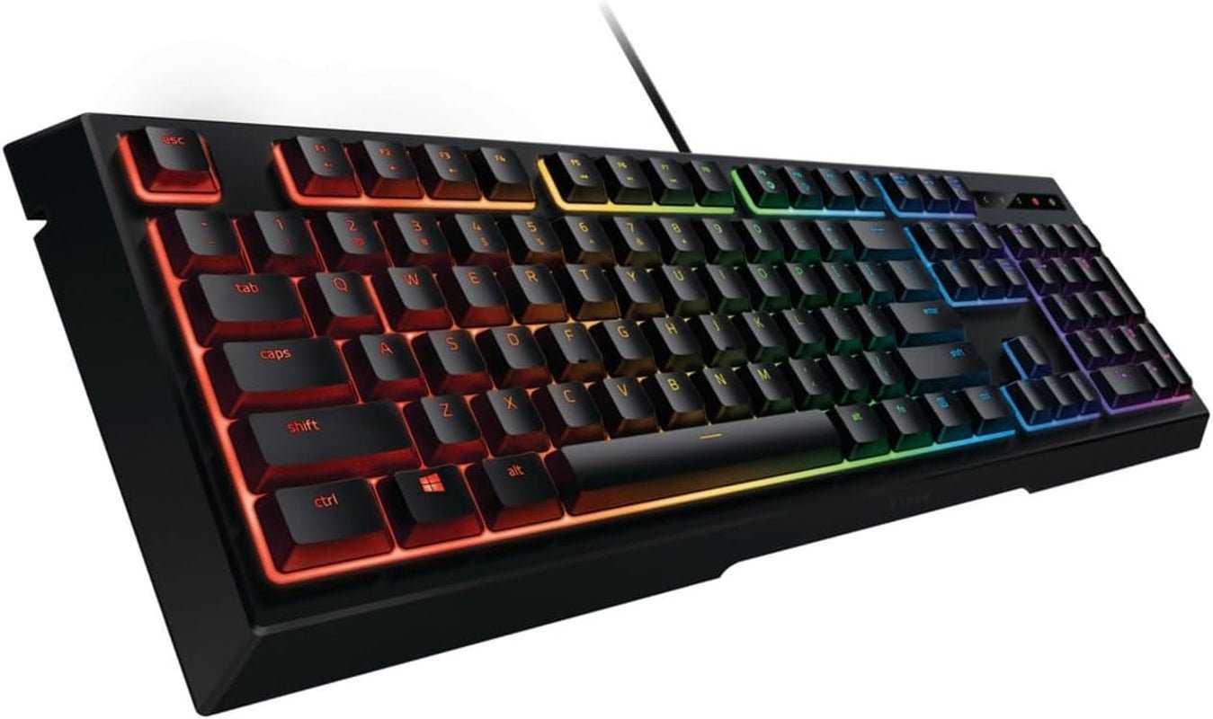 Ornata Chroma Gaming Keyboard: Hybrid Mechanical Key Switches - Customizable Chroma RGB Lighting - Individually Backlit Keys - Detachable Plush Wrist Rest - Programmable Macro Functionality - Lone Star PC