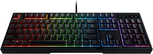 Ornata Chroma Gaming Keyboard: Hybrid Mechanical Key Switches - Customizable Chroma RGB Lighting - Individually Backlit Keys - Detachable Plush Wrist Rest - Programmable Macro Functionality - Lone Star PC