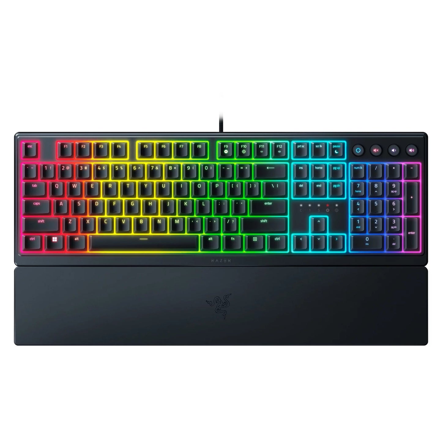 Ornata V3 Full - Size Wired Mecha - Membrane Gaming Keyboard for PC, Chroma RGB, Wrist Rest, Black - Lone Star PC